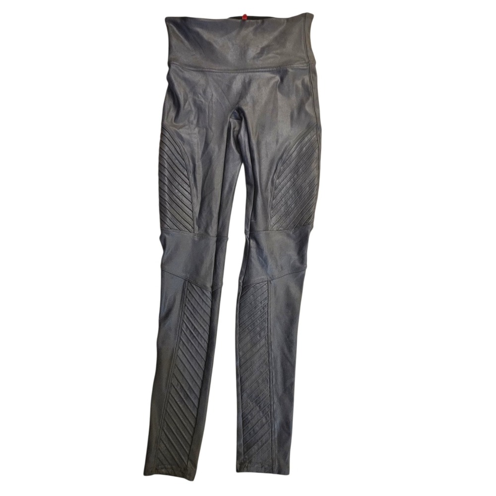 SPANX Faux Leather‎ Moto Leggings Size M/M High Waisted Biker Style